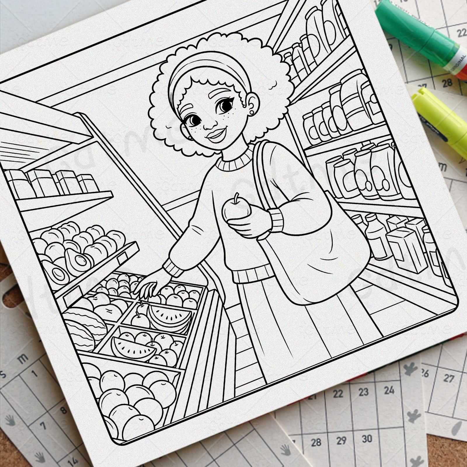 COZY BLACK GIRL CUTE AND EASY Malbuch für Erwachsene mit niedlichen, gemütlichen täglichen Aktivitäten zur Entspannung (Cozy Spaces Coloring) – Detail 3