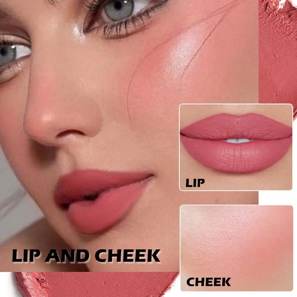 3 In 1 Matte Face Blusher Eyeshadow Lip Mud Waterproof Face Palette Makeup Multifunctional Long-lasting Cosmetics D2C2