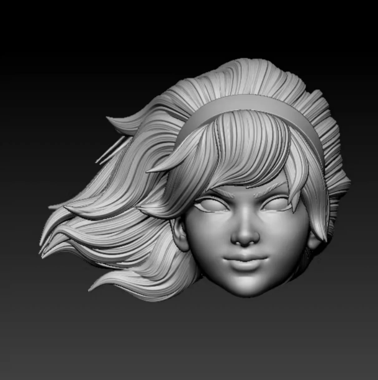 

1/12 Scale Unpainted Stacy Girl Head Sculpt Carved Model Toys