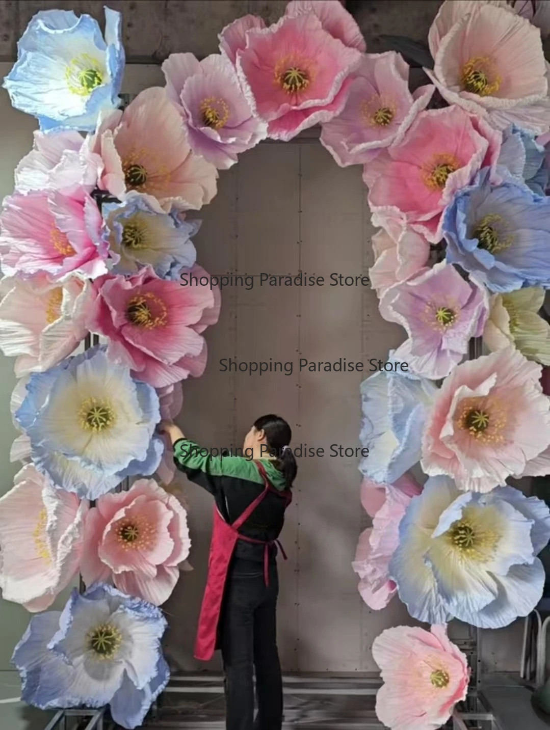 

N-444 Realistic Giant Paper Organza Flower Decoration for Bridal Wedding Events