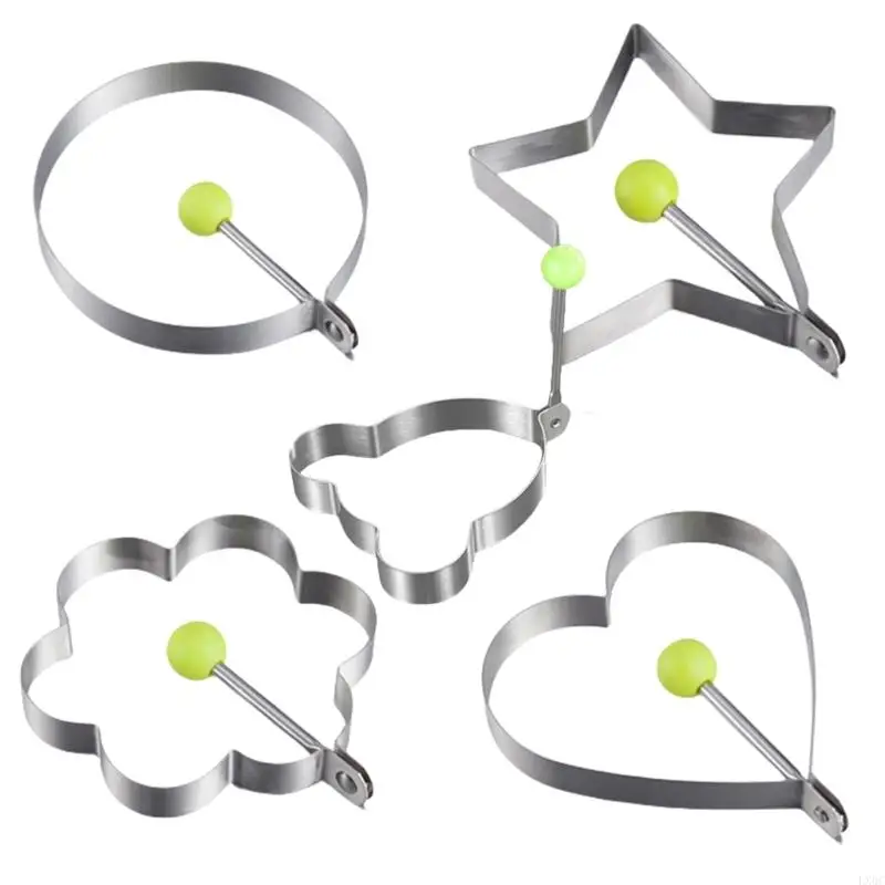 LX0C 5Pcs Stainless Steel Kitchen Utensils Multiple Eggs Molds For Breakfast