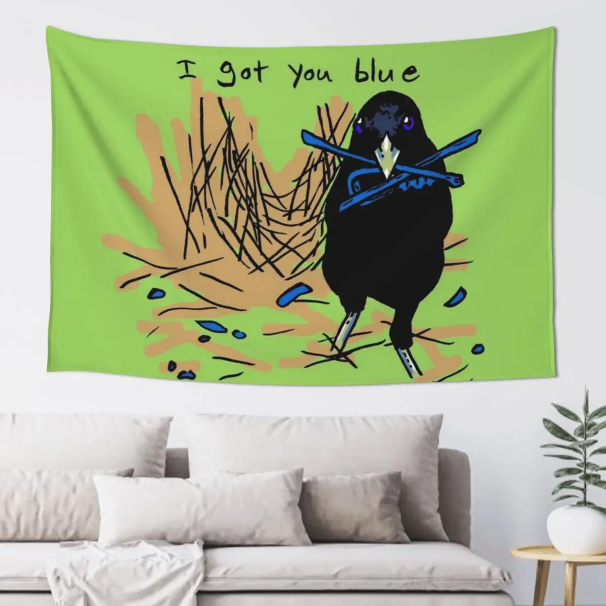 

I Got You Blue Tapestry Anime Decor House Decorations Decoration For Rooms Tapestry