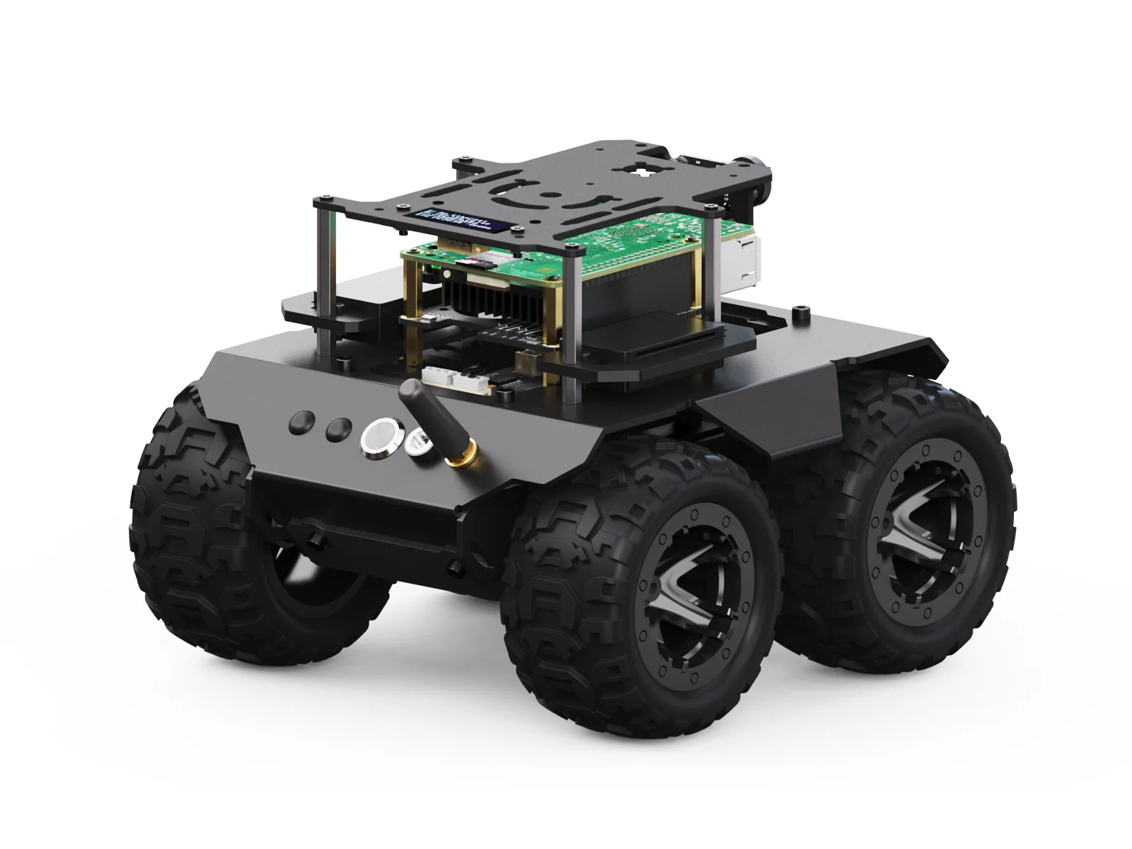 RaspRover PI5 AI Kit ,RaspRover Open-Source 4WD AI Robot,Without Pan-Tilt Camera Module,Computer Vision,Suitable For Rpi 5