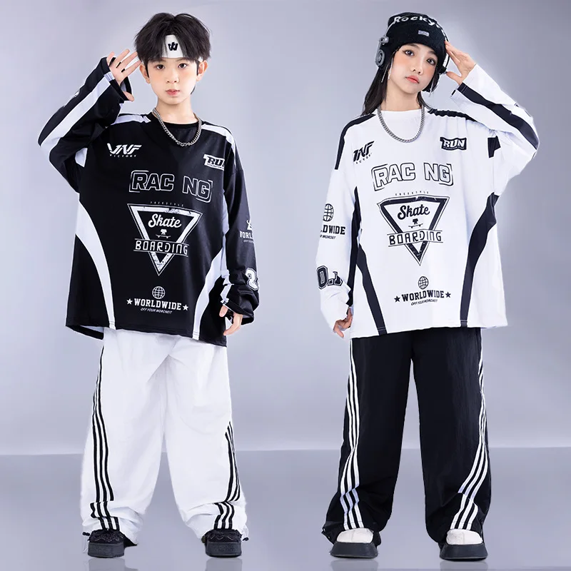 Kids Hip Hop Costumes Boys Stage Performance Outfits Girls Dance Sports Performance Clothes