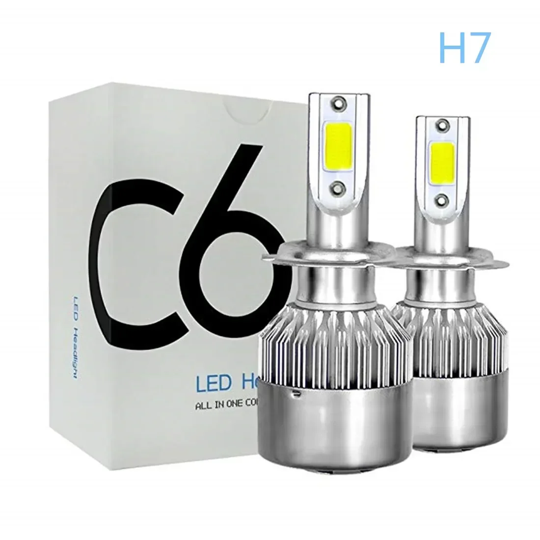 2Pcs 9005 LED Headlights Car Lights Bulbs H27 880 881 9004 H7 H4 H1 H3 H8 H9 H11 H13 9006 9007 Auto 72W COB 6000K 3000K 12V 24V