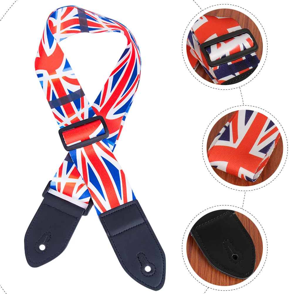 

2pcs Adjustable Guitar Strap Wide Shoulder Belt Printing Pattern Dirt-Resistant Washable Creative Design For Guitar Ukulele Bass