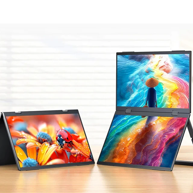 

Портативный монитор с двойным экраном 1080P для ноутбука Ps5/ps4/xbox/переключателя, складной на 360 градусов, 15,6 18,5 дюйма