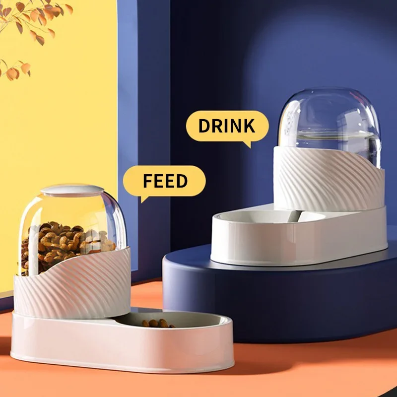 2L Pet Automatic Feeding Bowls Dog Food Feeder Cat Water Feeder Large Capacity Food Water Dispenser Large Capacity Pet Bowls