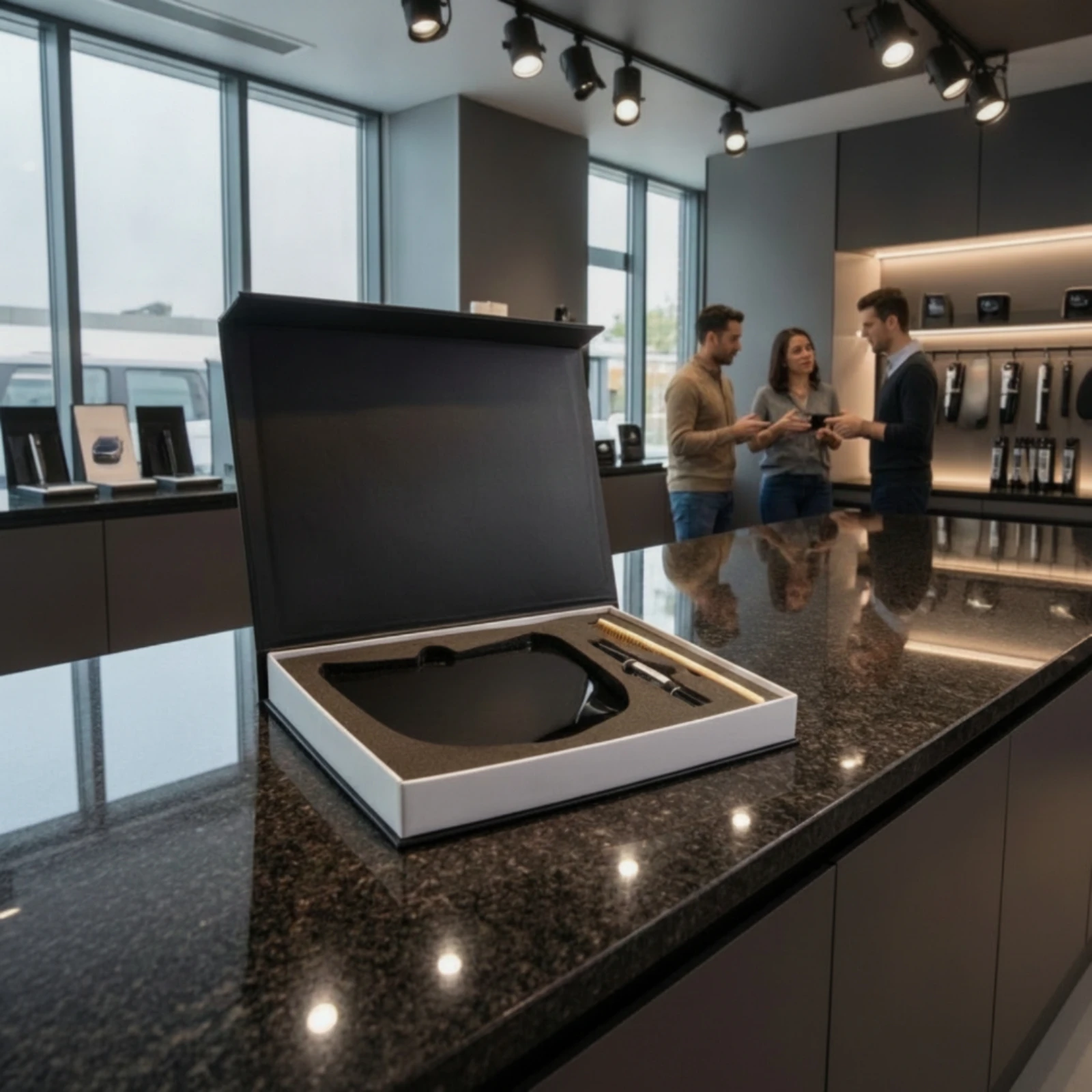 Boîte de présentation rigide avec insert en mousse, boîte de démonstration pour les ventes et la formation en magasin de détail