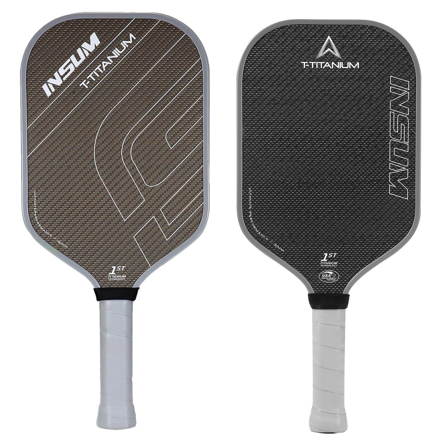 Titanium Carbon Fiber Pickleball Paddles,USAPA Approved 16mm Titanium Carbon Hybrid Surface,5.5'' Elongated Pickle Ball Paddles