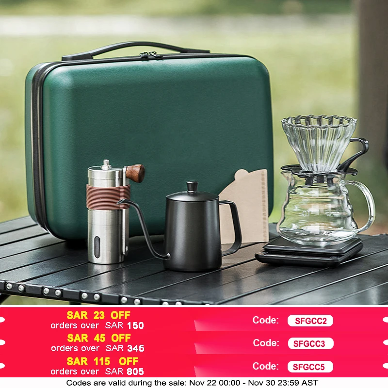 V60 Coffee Maker Coffee Set 8 Pcs Drip Coffee Maker Kit Suitcase