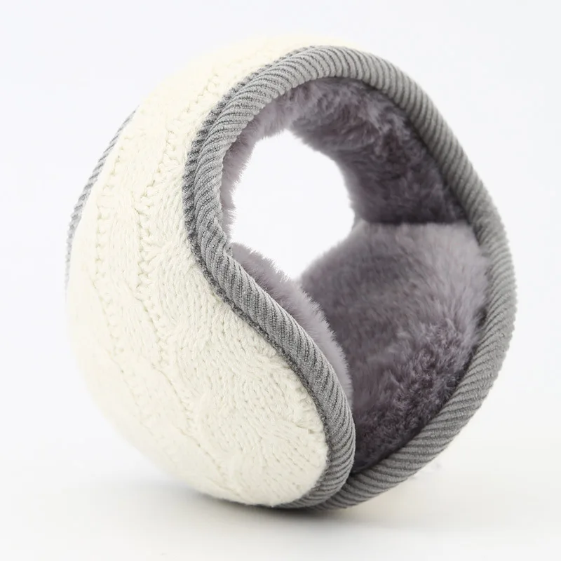 Orejeras de punto cálidas Unisex para mujer, calentador de orejas plegable de Color puro para invierno, esquí, nieve, ciclismo