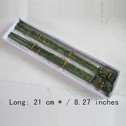 Two pairs of Chinese 100% natural jade sculpted  Kirin chopsticks