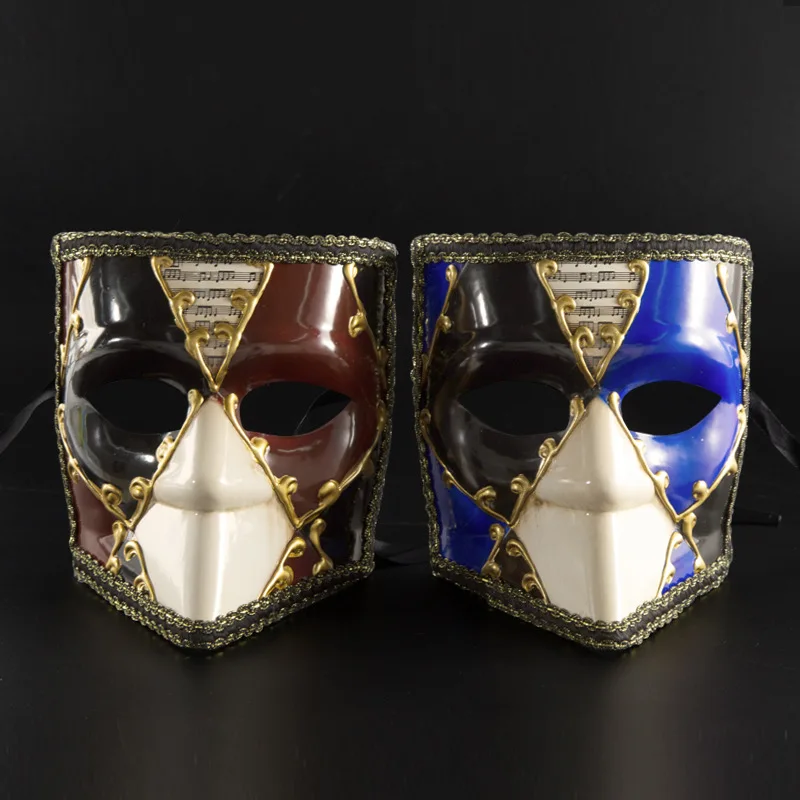 

Luxury Venetian Style Music Festival Masquerade Square Mask Unisex Halloween Carnival Party Performance Show Full Face Masks