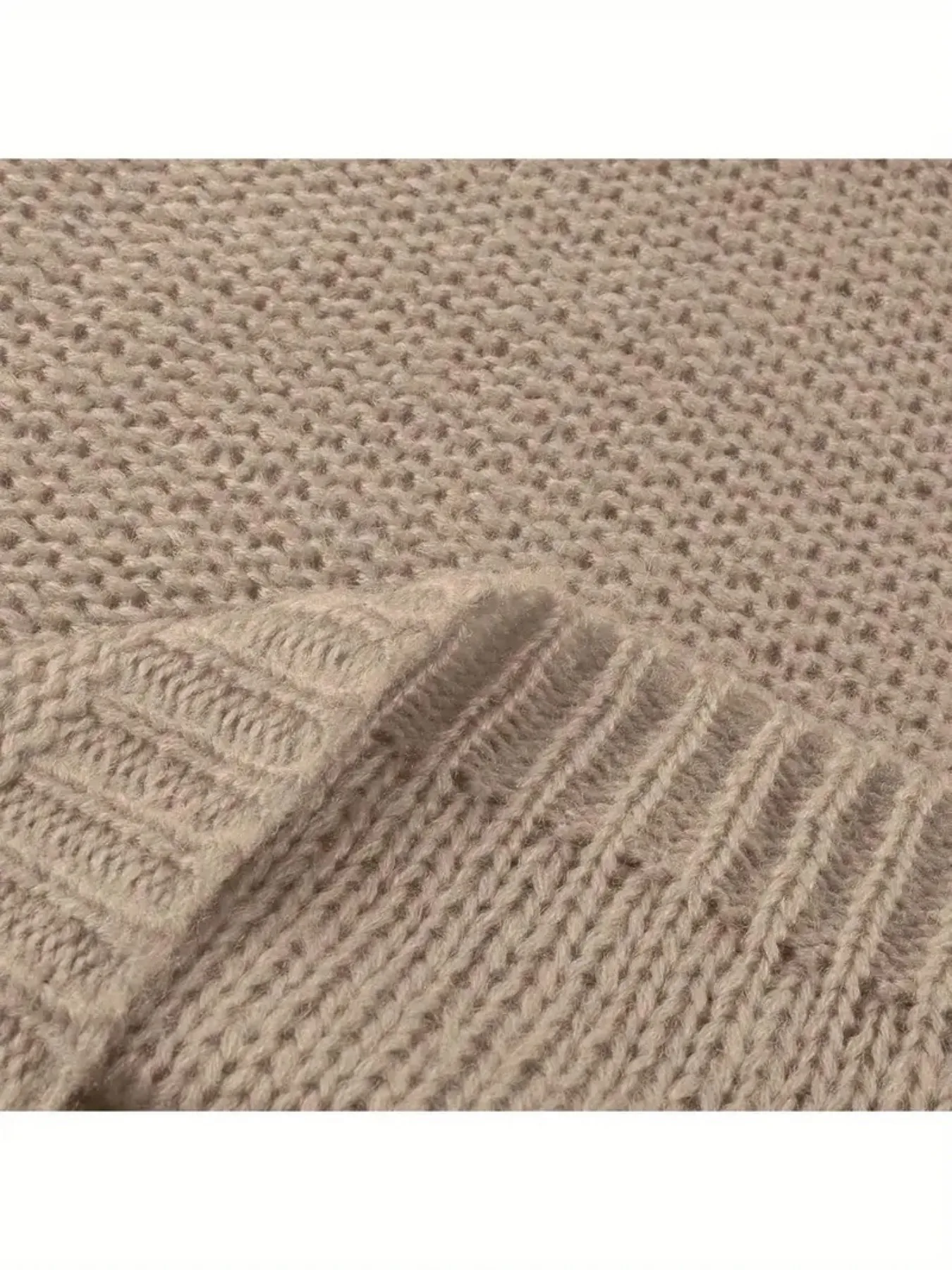 بلوفر فضفاض برقبة على شكل حرف V للسيدات، سترة علوية بأكمام طويلة بلون سادة، أزرار أمامية محبوكة كاجوال #4