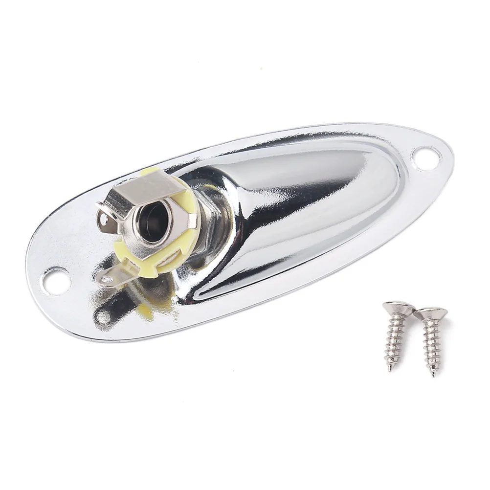 Boot 1/4 Zoll 6,35 Mm Gitarre Jack Buchse Stahl Kupfer Material Glänzend Finish Für Elektrische Gitarre Bass Ersatz Jack platte