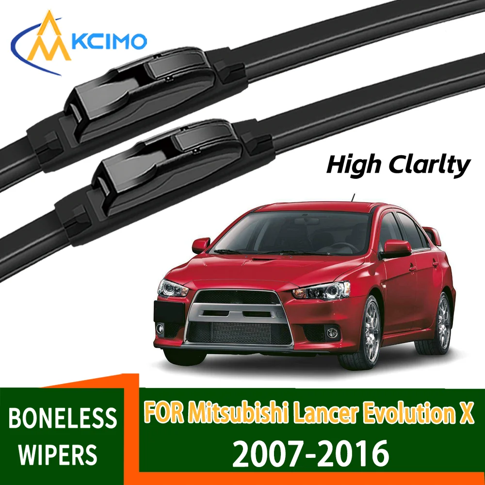 Pour Mitsubishi Lancer Evolution X 2007-2016 lames d'essuie-glace avant silencieuses durables accessoires d'essuie-glace de pare-brise de voiture