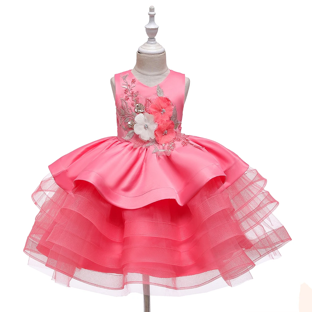 Girls Party Dresses 5 Colors 80cm-140cm Baby Dress Children Skirt Princess Wedding Birthday Performance Vestidos Ball Gown