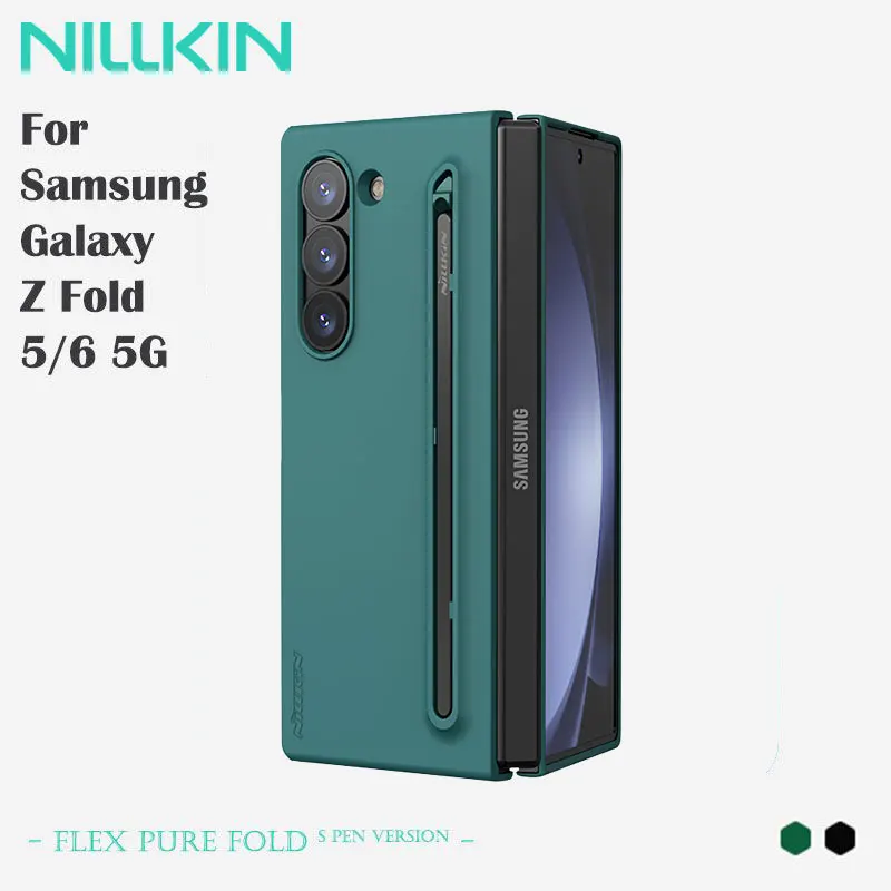 

NILLKIN Case for Galaxy Z Fold 6/5/W24, Food-Grade Silicone with S Pen, Anti-Yellowing Shockproof, Hinge Protection, Non-Deform