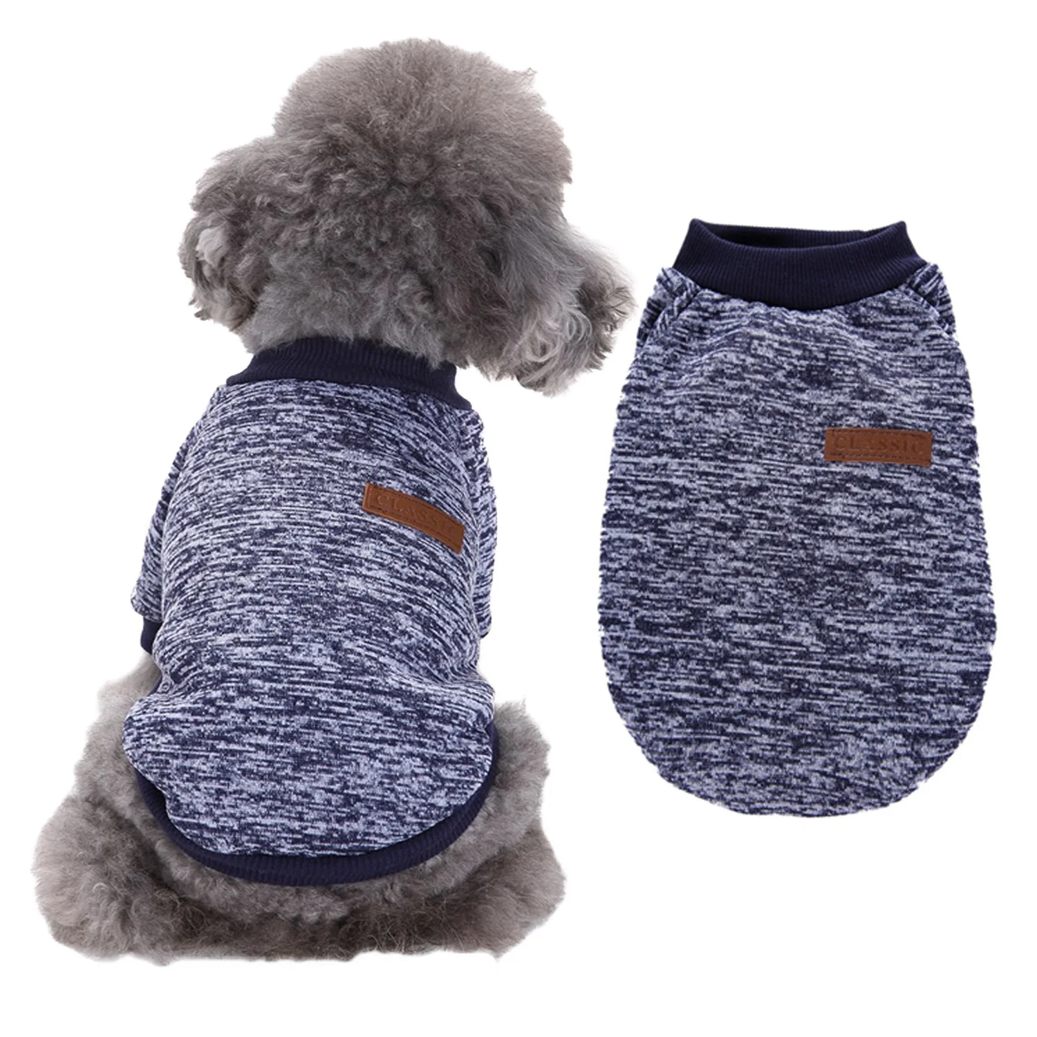 Pet Clothes Antumn Winter Sweater For Small Medium Dogs Thin Velvet Puppy Cat Hoodies Round Neck Pug Chihuahua Coat Pet Supplies