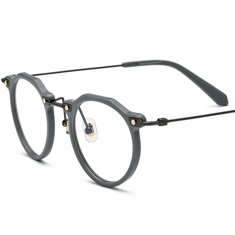 

Ultra-light pure titanium myopia glasses frame men and women round B titanium plate fashion optical glasses frame