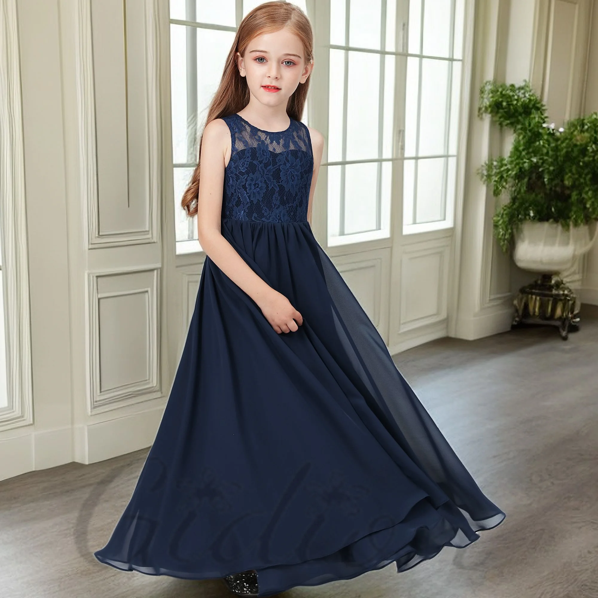 Chiffon für Kinder Zeremonie Festzug Ball Hochzeit Geburtstag Abend Party Bankett Abschluss ball alle Veranstaltungen Junior Brautjungfer Kleid