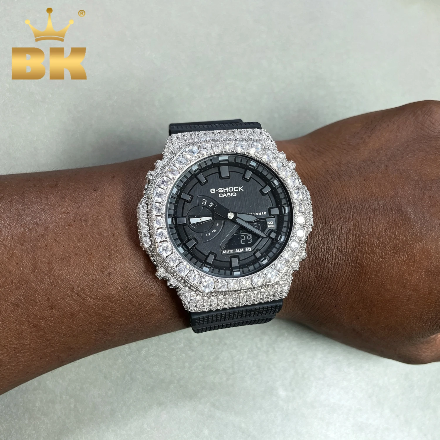 TBTK Iced Out Moissanite Watch Bezel Mod Kit For GA2100 DW6900 Buss Down Modified Bezel HipHop Watch Modification Accessories