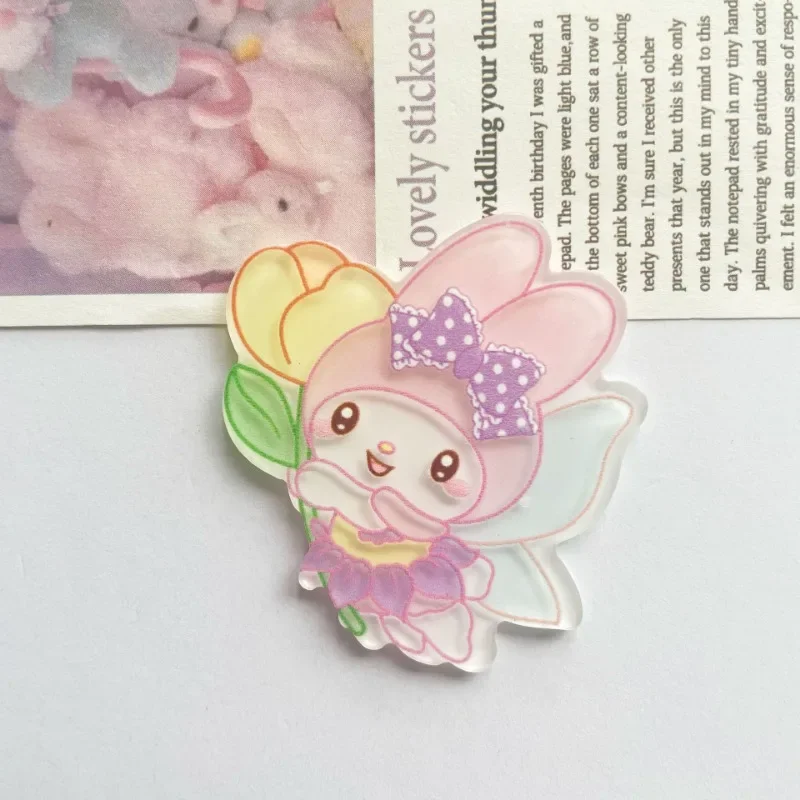 5 unids/set DIY accesorios acrílicos para fanáticos de personajes de anime Hello Kitty, Kawaii, Kuromi y Cinnamoroll