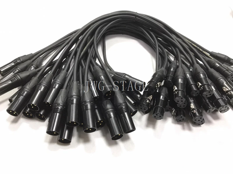 10pcs/lot 1m 3Pin Pure Copper Wire Material Microphone Mixer Male And Female Signal Cables Customized Length