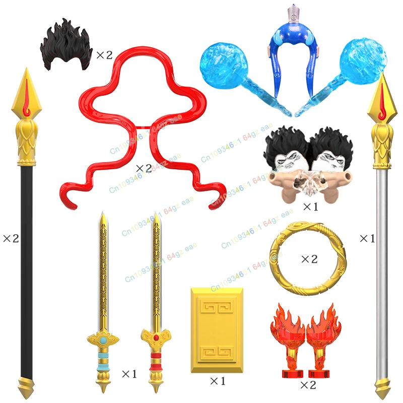 中国古代フィギュアアニメ Aoguang Aobing ドラゴンの歯ナイフアクセサリービルディングブロックアクションフィギュアモデル子供のおもちゃのギフト