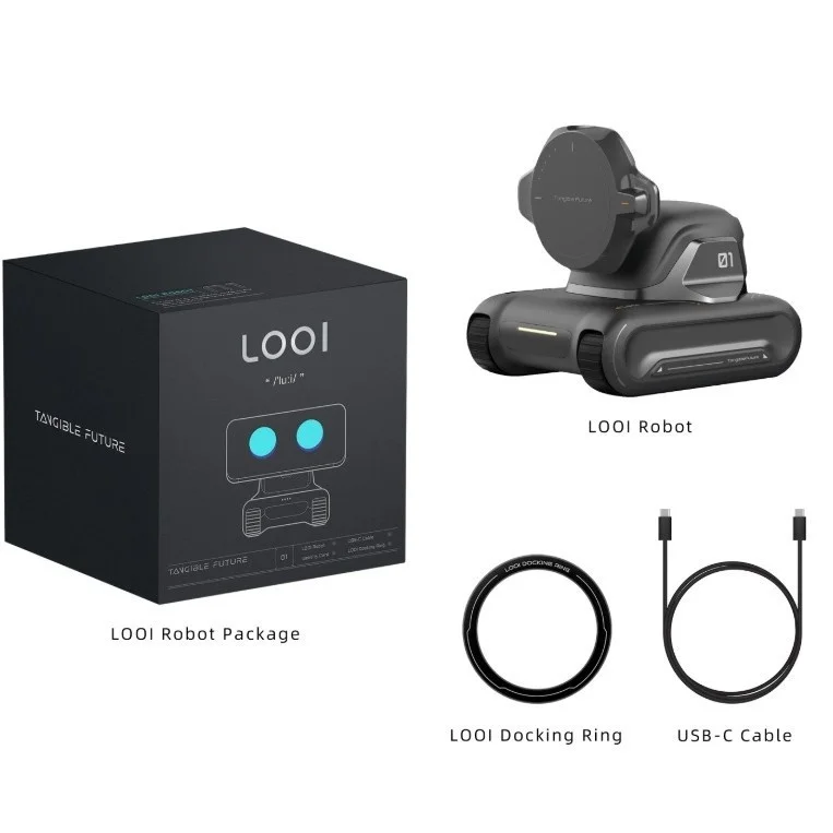 2026 LOOI Desktop Educational Robot Four-Wheeled Mecanum Wheels Battery Operated Smart Toy for Kids Gesture Interactive Voice