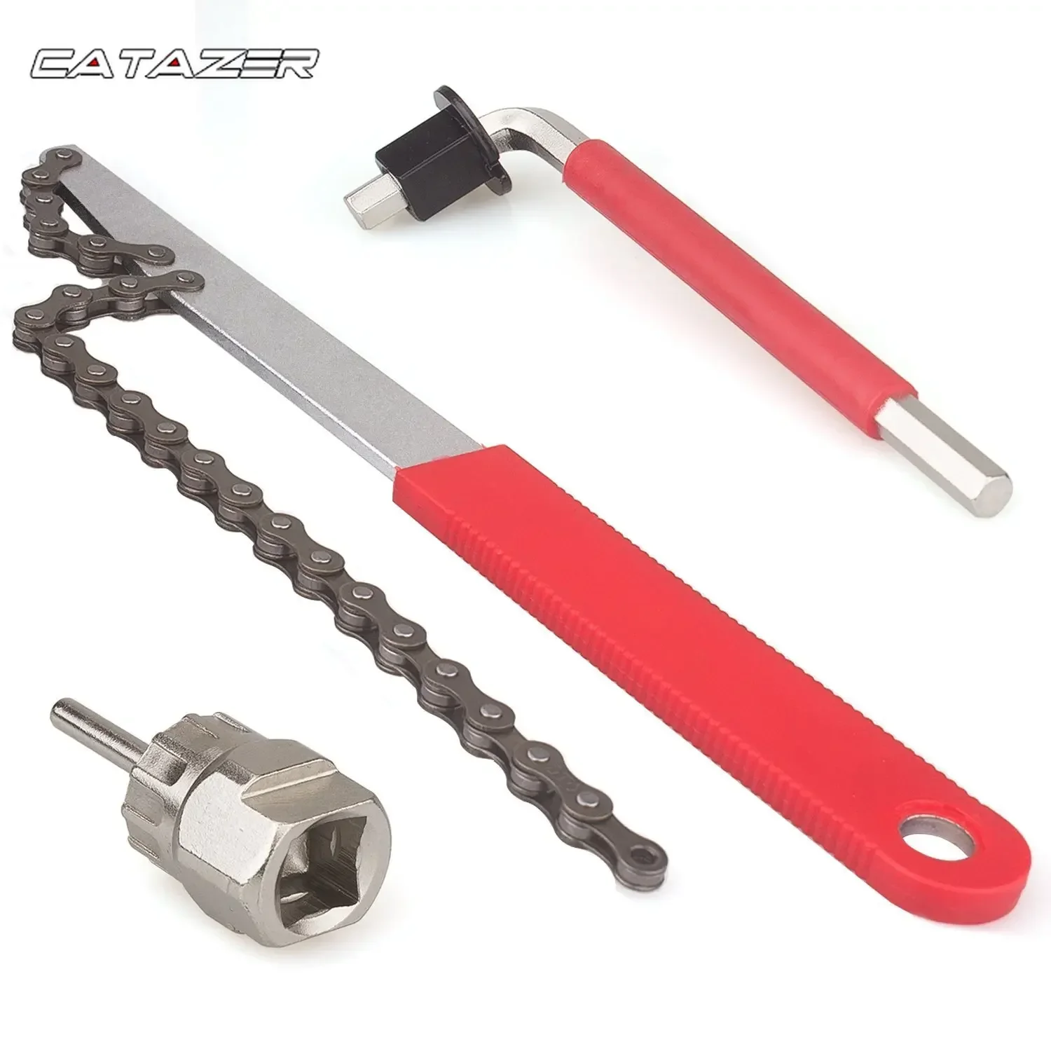 Bicycle Sprocket Removal Tools Bicycle Integrated Axle Tool 8mm Hexagon Socket with 4 Square Cap 2 Wrench Flywheel Tool