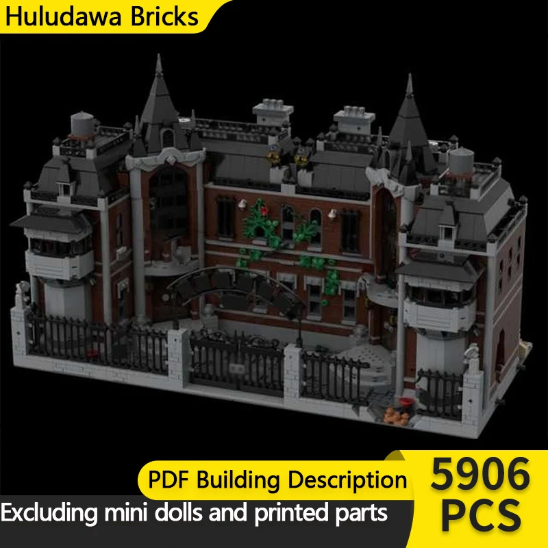 

Модель с видом на улицу MOC, строительные кирпичи, популярные комиксы, психическая больница, модульная технология, детский праздничный подарок, сборка игрушек, костюм