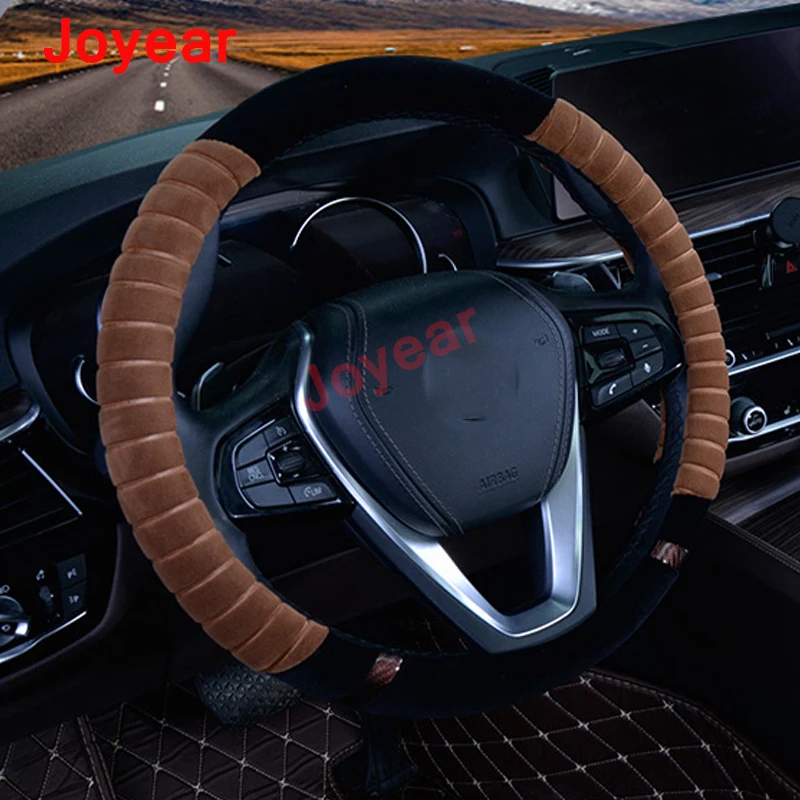 For BMW 5 Series 2016-2022 Car Steering Wheel Cover Breathable Anti Slip Plush Keep Warm Suitable Interior Accessories