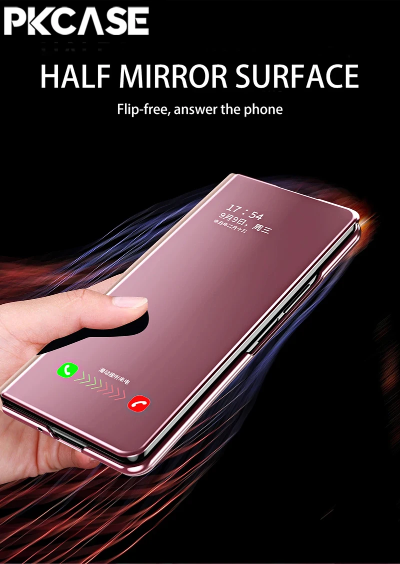 PKCASE Smart Mirror Flip Handyhülle für Samsung Galaxy Z Fold 8 Ultra Z Fold 7 Z Fold 6 Z Fold 5 Z Fold 4 Z Fold 3 Lederhülle – Detail 7