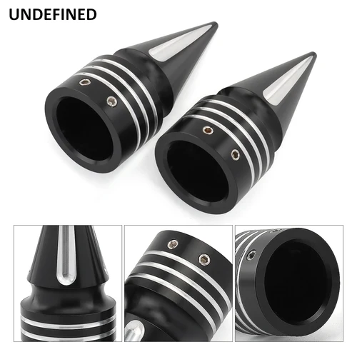 Imagen 2 del producto Tapa de tuerca de eje delantero CNC para motocicleta, tapa de aluminio negro para Harley Sportster XL XG Touring FLHT FLHR FLTRX Dyna VRSC Softail