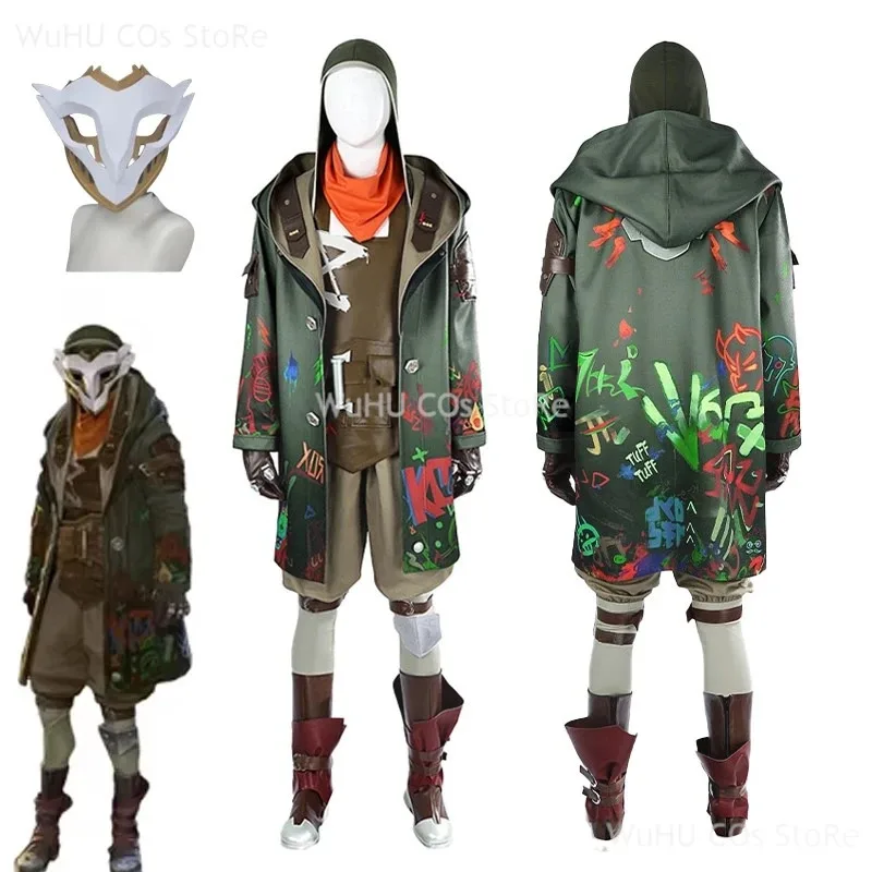 

Game Arcane2 Costume The Boy Who Shattered Time Ekko Cosplay Suit Halloween Carnival Party Uniforms Shoe Mask Propsa;k6;8',