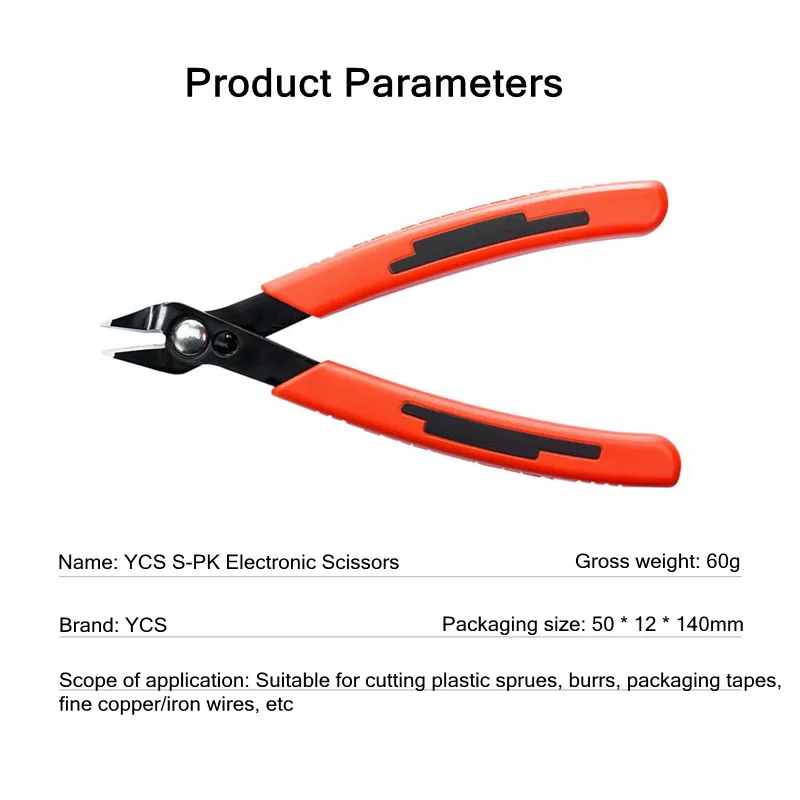 YCS S-PK High Hardnes Flat Nose Pliers for Mobile Phone Motherboard Frame Cutting Tool High Precision Electronic Scissors