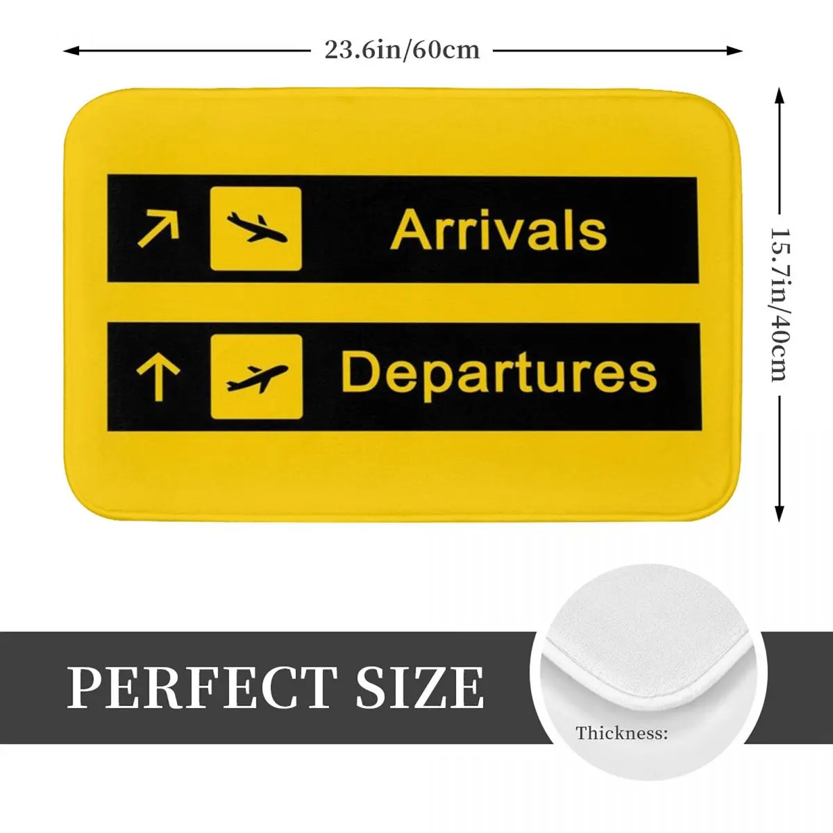 Arrivals & Departures Airport Signs Doormat Anti-skid Bathroom Floor Mats Home Entrance Rugs Kitchen Living Room Carpet Footpad