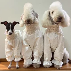 Female Dog Clothing Spring and Summer Princess White Bubble Skirt for Greyhound Sunscreen Fabric Whipbit Long Sleeves Soft Shirt
