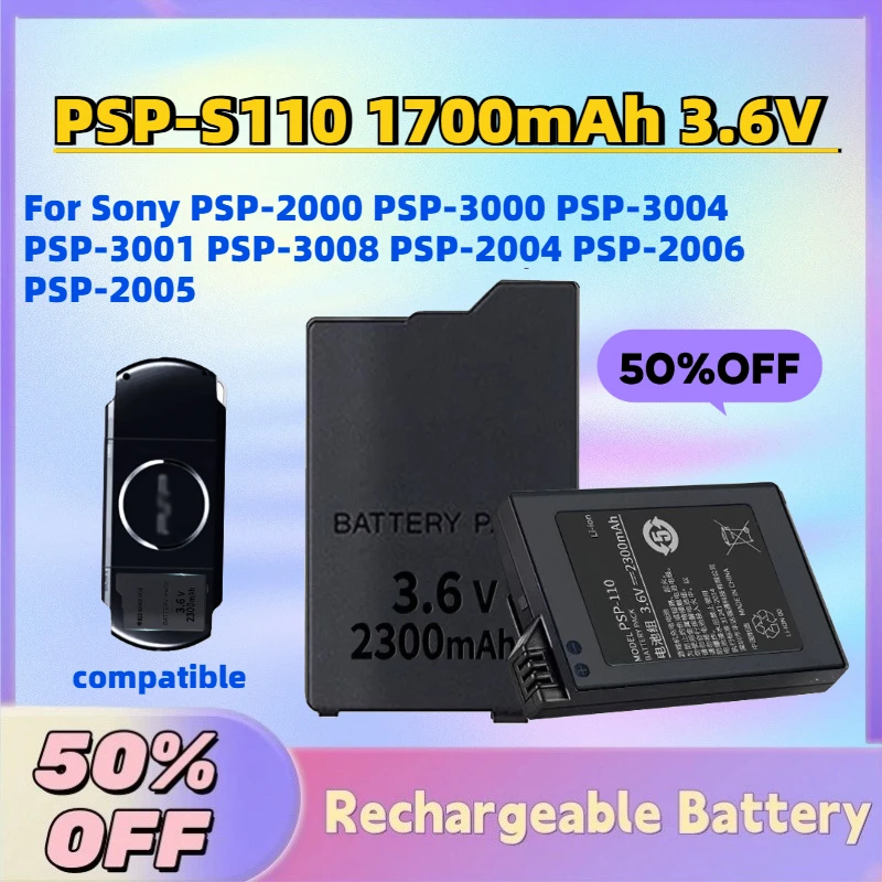 New PSP-S110 1700mAh 3.6V Game Console Battery for Sony PSP-2000 PSP-3000 PSP-3004 PSP-3001 PSP-3008 PSP-2004 PSP-2006 PSP-2005