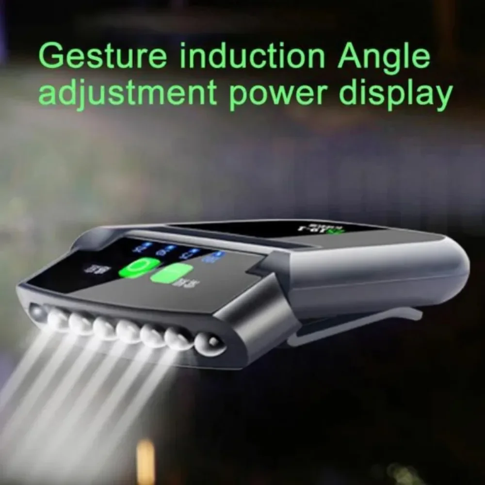 

6-светодиодов, налобные фонари с датчиком движения, перезаряжаемые через USB, зажим для крышки, зажим на шляпе, налобный фонарь с датчиком движения для рыбалки на открытом воздухе, пешего туризма