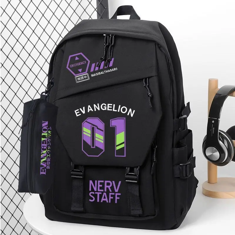 EVA-01 TEST TYPE anime cartoon cute student schoolbag Kawaii 2D boys and girls computer storage travel backpack gift wholesale
