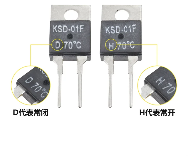 5PCS 60C 65C 70C 80C Degree Normally Open And Ope Close Thermostat Switch Temperature Control Diode KSD-01F 40C 45C 50C 55C