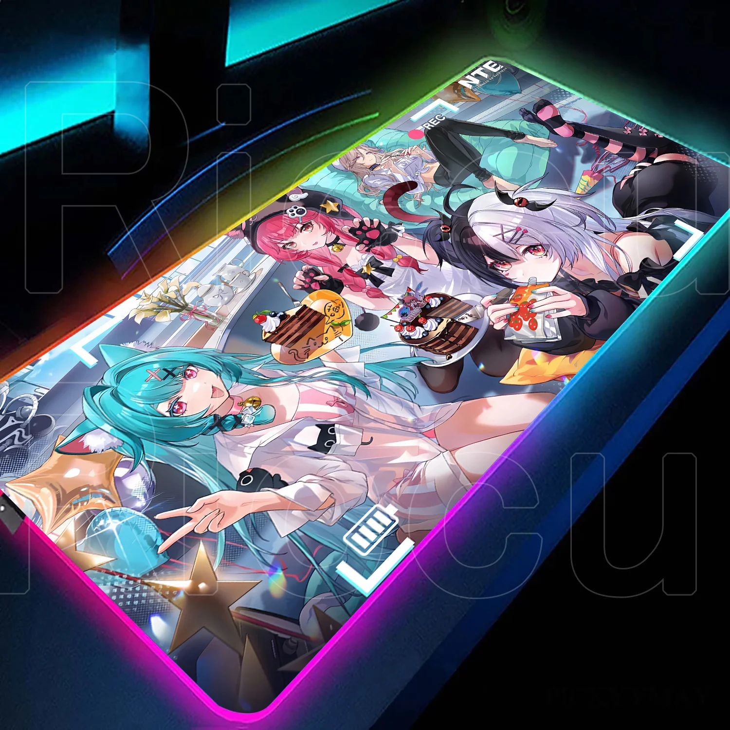 

RGB Popular Game Neverness to Everness MousePad LED Table Mats Backlit Locking Edge Aesthetic Decoration Desk Rug PC Accessories
