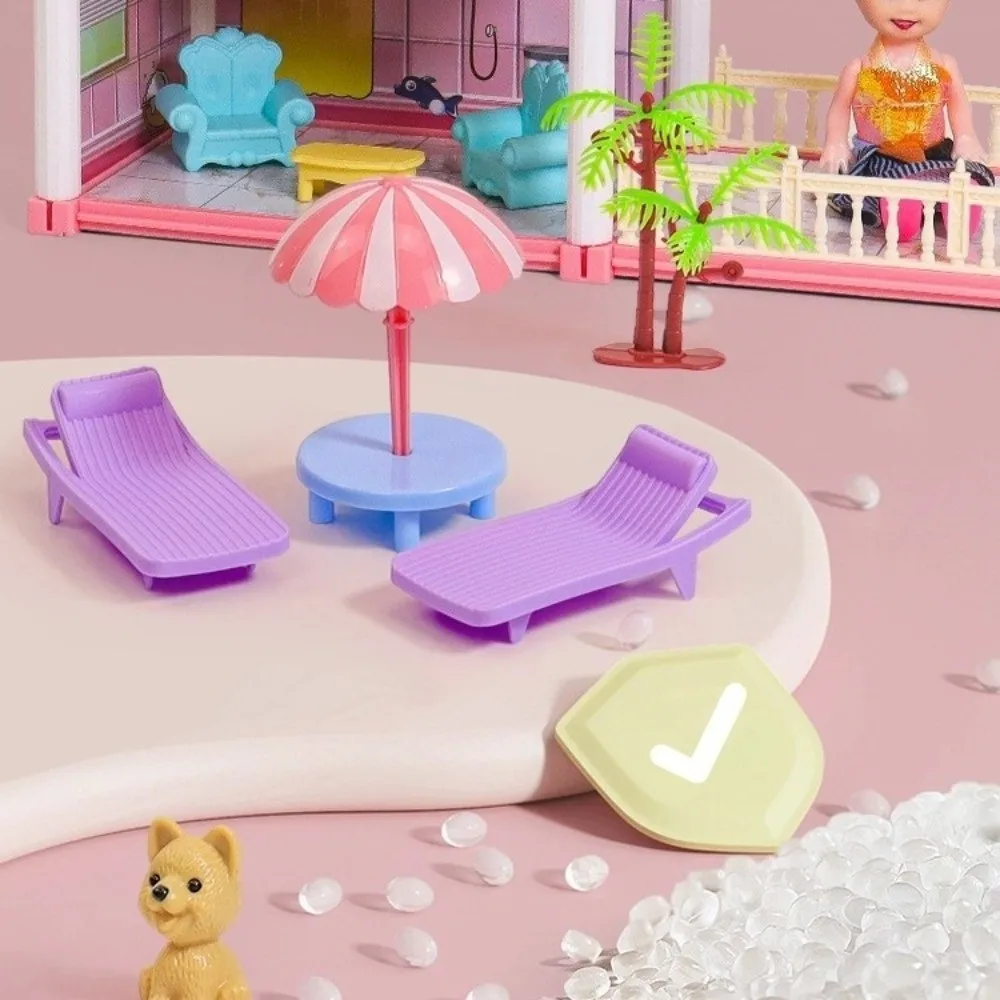 Creative 3D Doll House Set with LED Lighting Toy Gift Role Play Toys Miniature Furniture DIY Dream Princess Castle Doll Houses