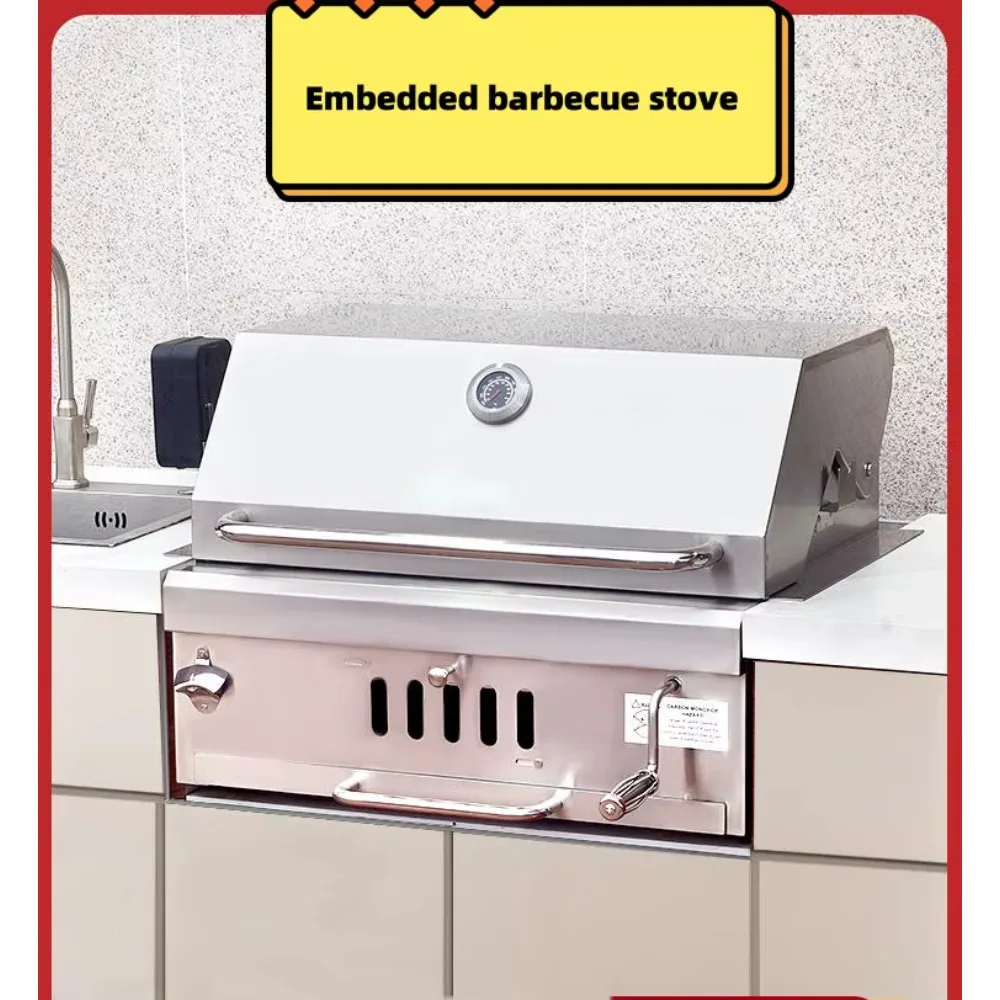 shipping to agent in China Outdoor Charcoal Barbecue Table, Villa Courtyard, Stainless Steel Barbecue Rack