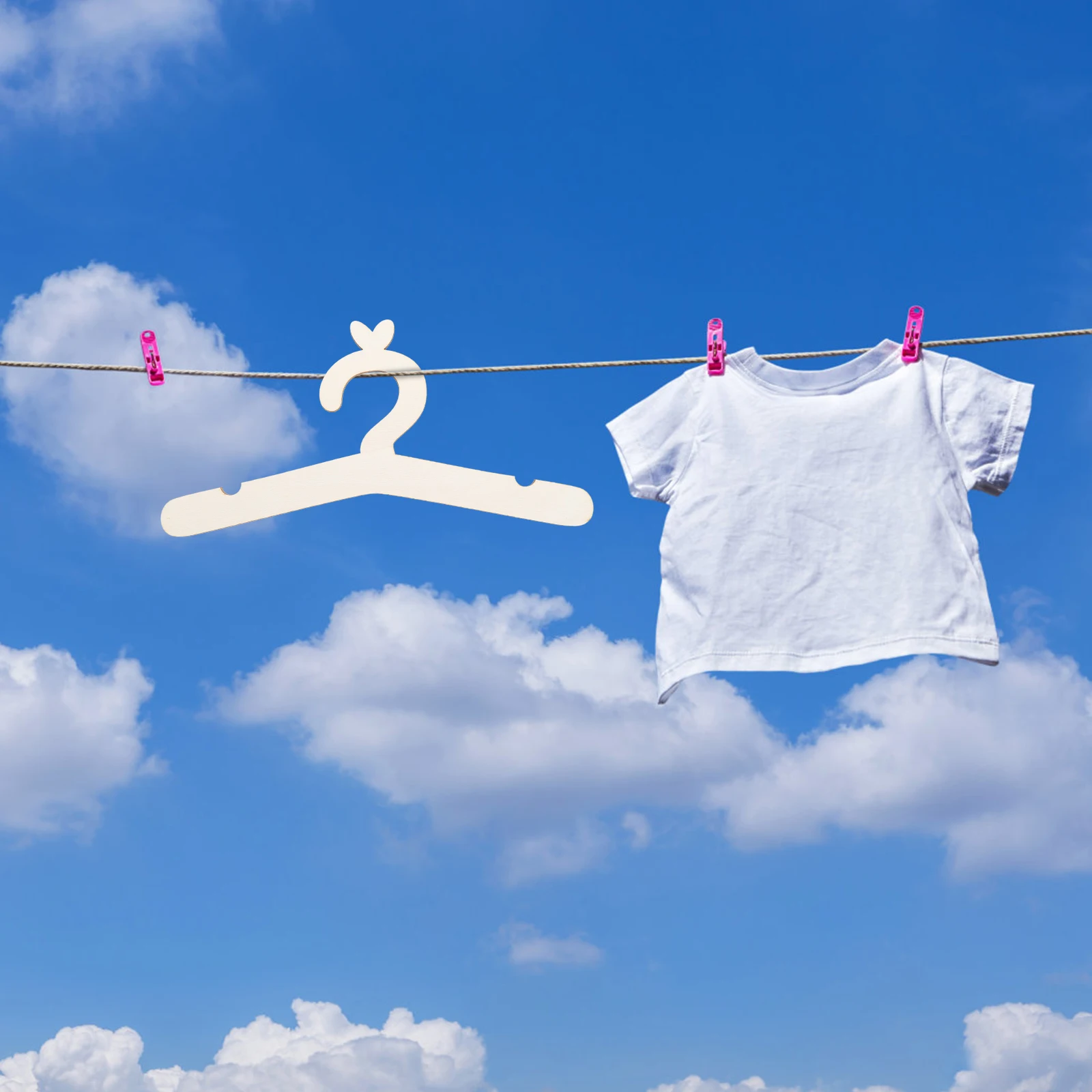 

2 Pcs Wooden Hangers Miniature Children Coat Rack Smooth Surface Compact Storage Newborn Baby Clothes Home Decor DIY Hanger