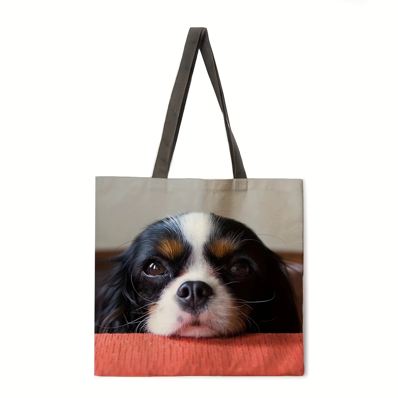 

Oil painting dog linen bag handbag light shoulder bag large capacity eco-friendly shopping bag tote bag