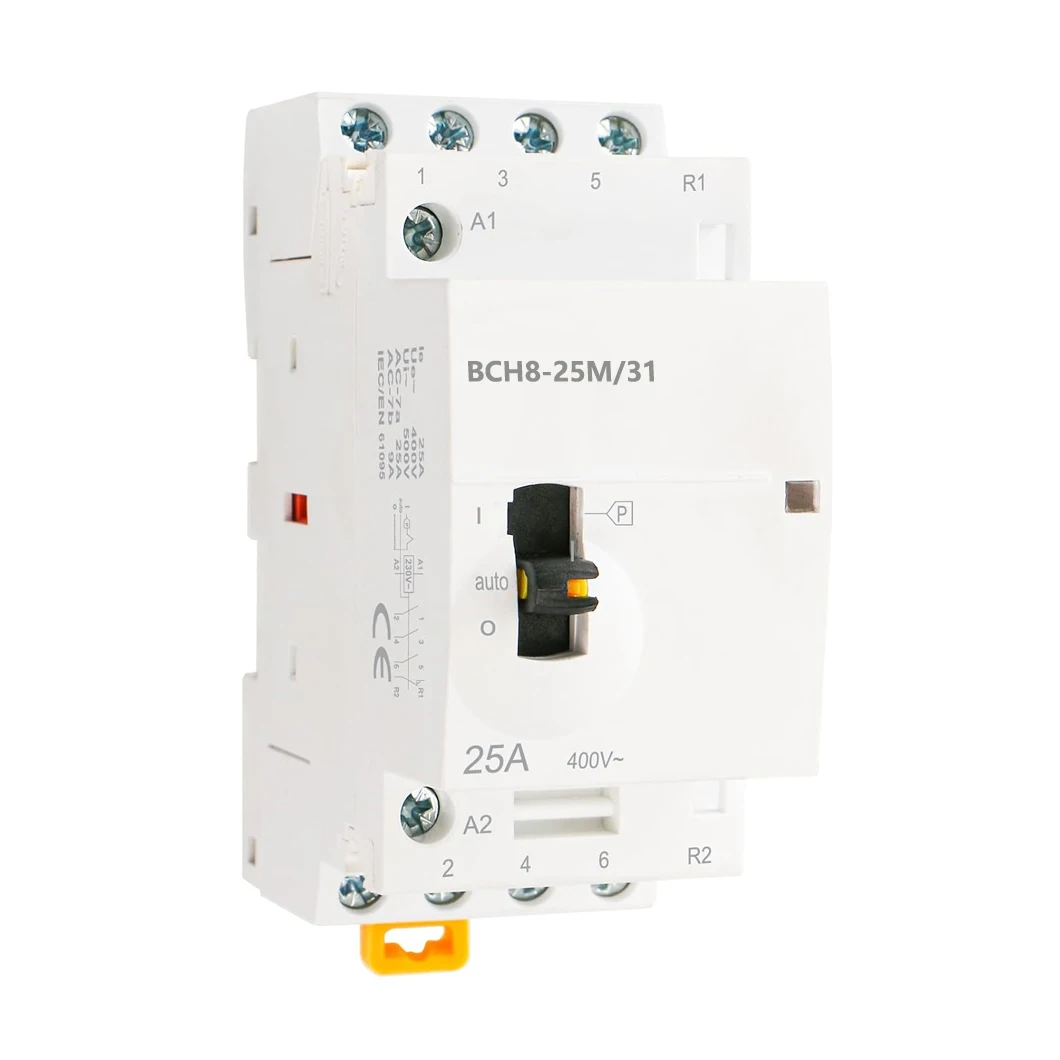 ABILKEEN BCH8-25M/31 25A Manual Household AC Contactor 4Pole 3NO1NC 50/60Hz Modular Contactor Circuit Manual/Automatic Control